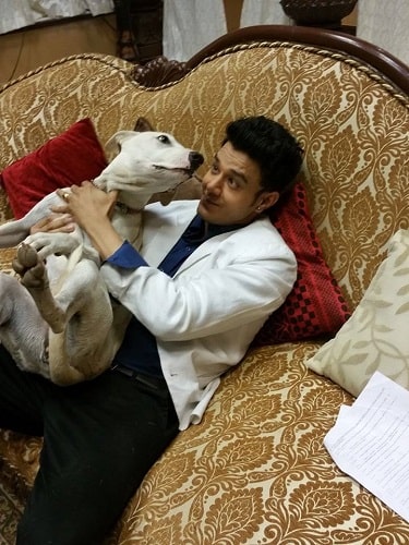 Aniruddh Dave with his pet dog