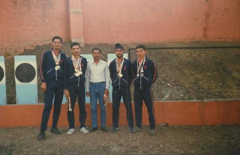 Bikramjeet Kanwarpal with his fellow winners of National shooting medalist 1989