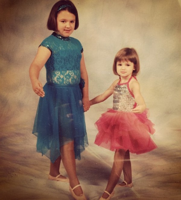 Childhood picture of Ciara Bravo with her elder sister, Rikkel Bravo