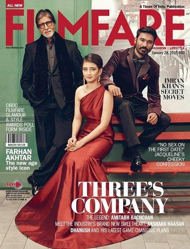 Dhanush featured on the cover of Filmfare magazine