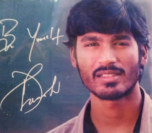 Dhanush's autograph