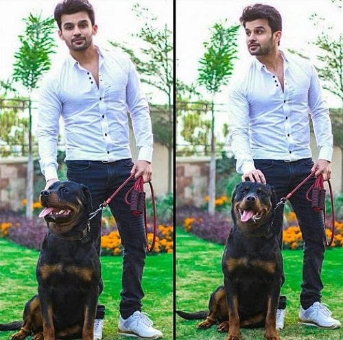 Fahad Shaikh with his pet dog