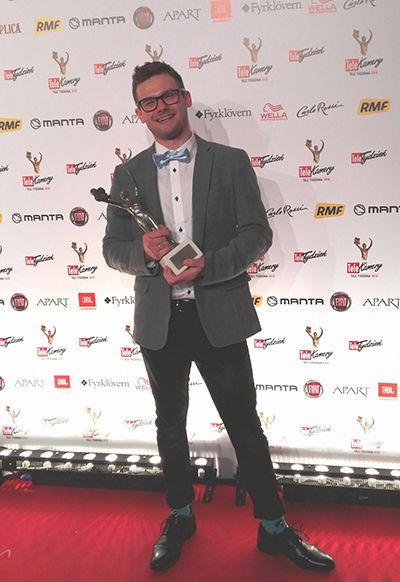 Kamil Wodka with his Golden Telekamery Award