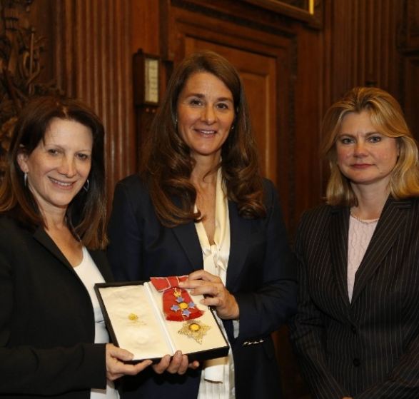 Melinda Gates being honoured as the Dame of the British Empire