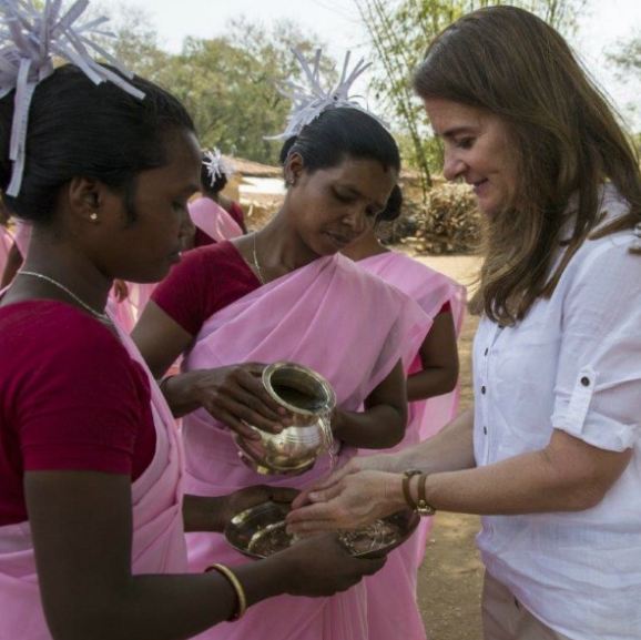 Melinda Gates during her visit to a Self Help Group in India