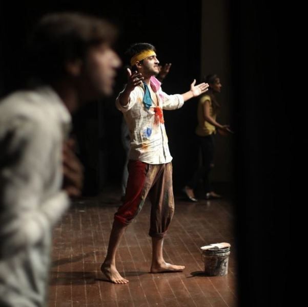 Rajat Verma performing for a theater play