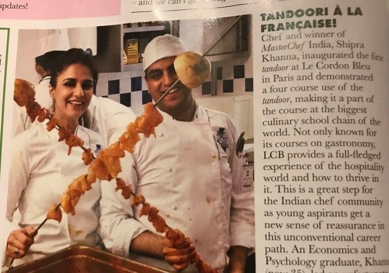 Shipra while inaugurating the first tandoor in Paris