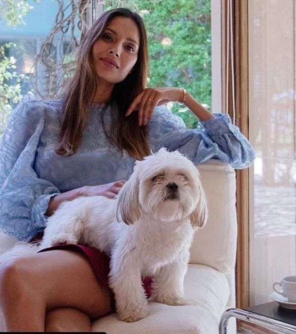 Ujjwala Raut with her pet dog