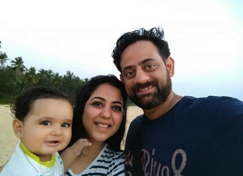 Afshan Anjum with her husband and son