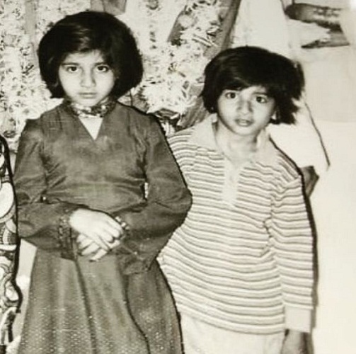 An old picture of Raj Kaushal and his sister
