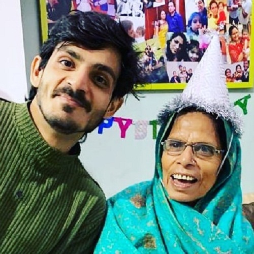 Anshuman Pushkar with his mother