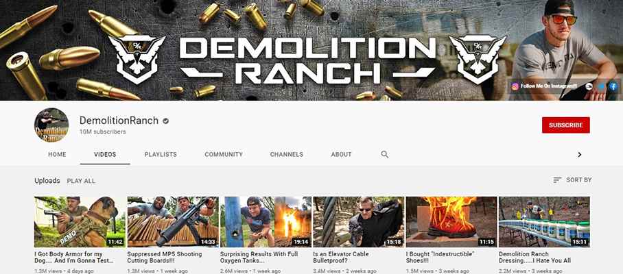 Demolition Ranch - YouTube Channel