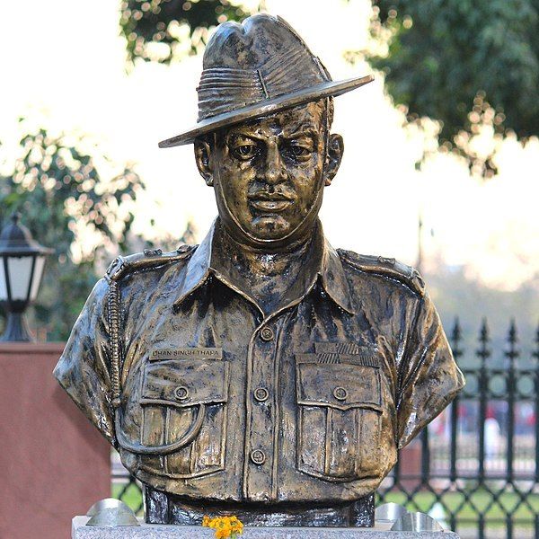 Major Dhan Singh Thapa statue at Param Yodha Sthal Delhi
