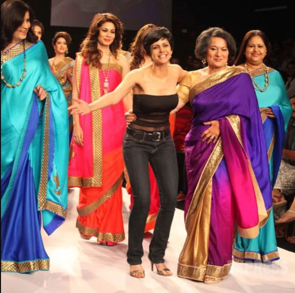 Mandira Bedi on-ramp while marking her debut as a fashion designer