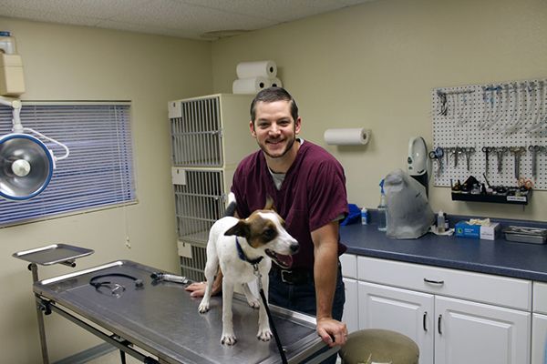 Matt Carriker at his vet clinic