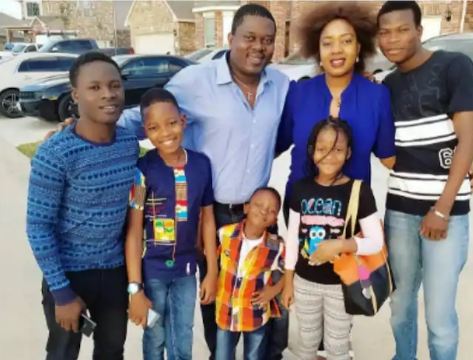 Muyiwa Ademola with his wife and children