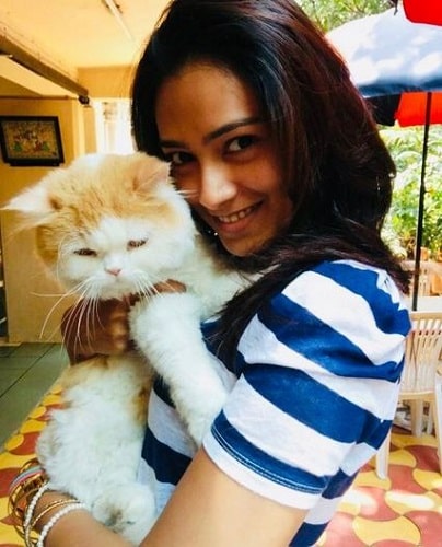 Pallavi Subhash with her pet cat