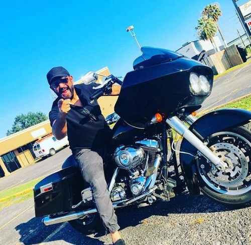 Raj Kaushal with his Harley Davidson motorcycle