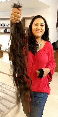 Rajnigandha Shekhawat after her haircut