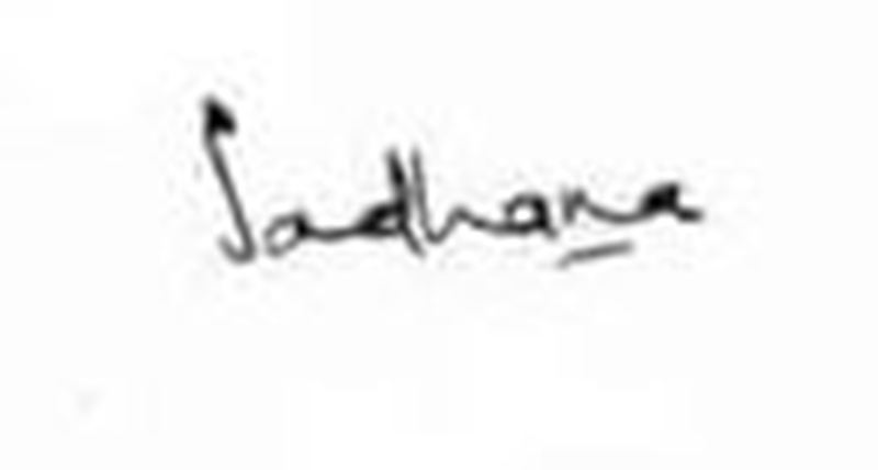 Sadhana Shivdasani's signature