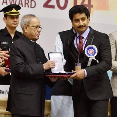 Sanchari Vijay receiving the National Award