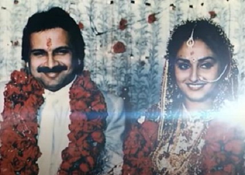 Shrikant Nahata and Jaya Prada's wedding photo