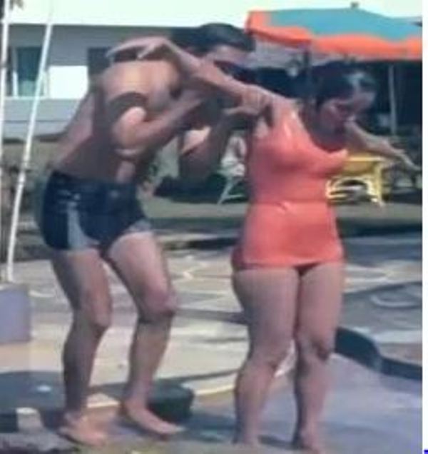 Sunil Dutt while helping Sadhana when she slipped into the water during the shooting of the movie Waqt