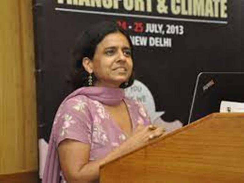 Sunita Narain at a public speaking platform
