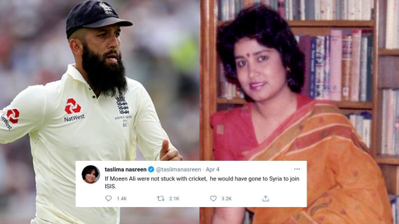 Taslima Nasrin's tweet on Cricketer Moeen Ali in 2021