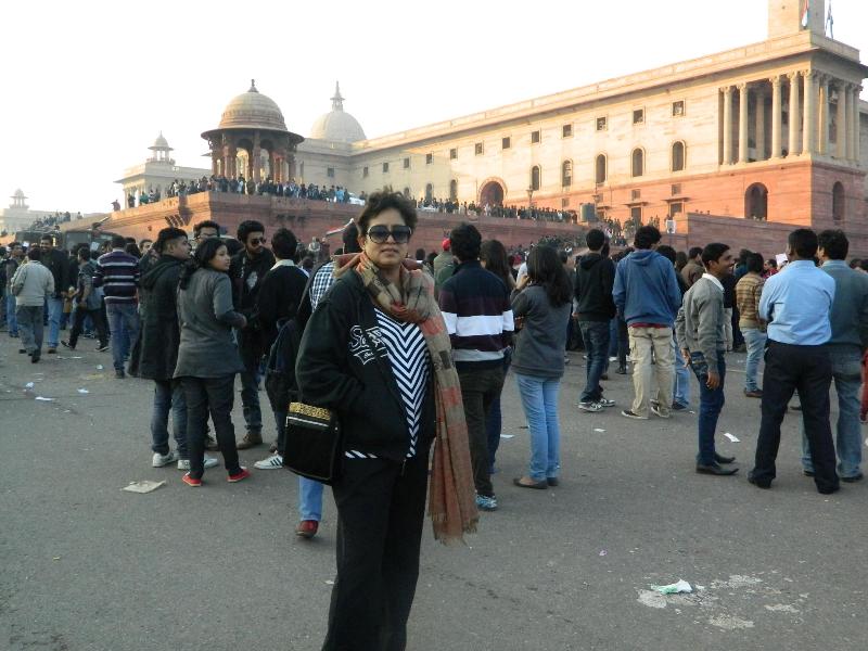 Taslima at Delhi protest in 2012 (Nirbhaya Gang Rape case)