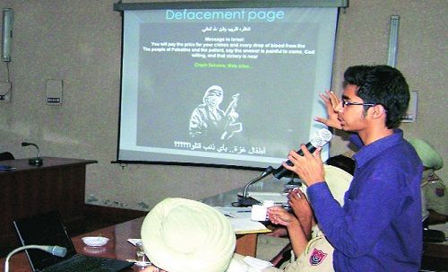 Trishneet Arora during a workshop on cyber crime in Ludhiana