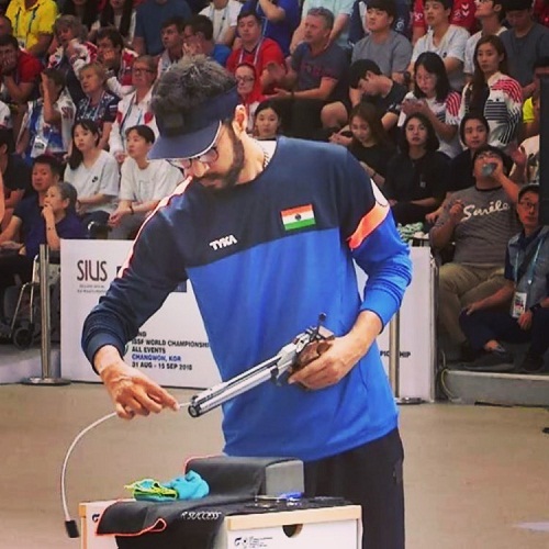 Abhishek Verma during a shooting competition