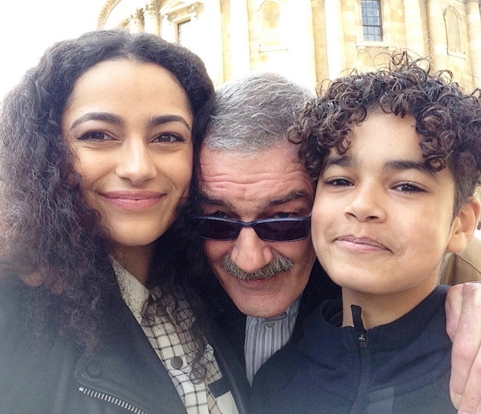 Amir Wilson with his father and his sister Imaan