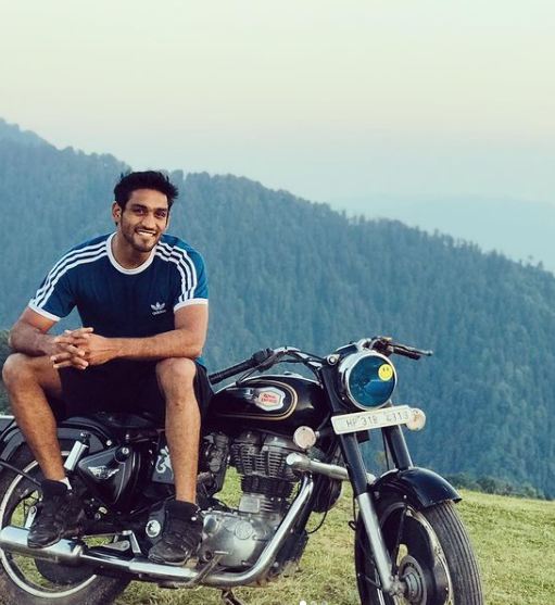 Ashish Kumar with his bike
