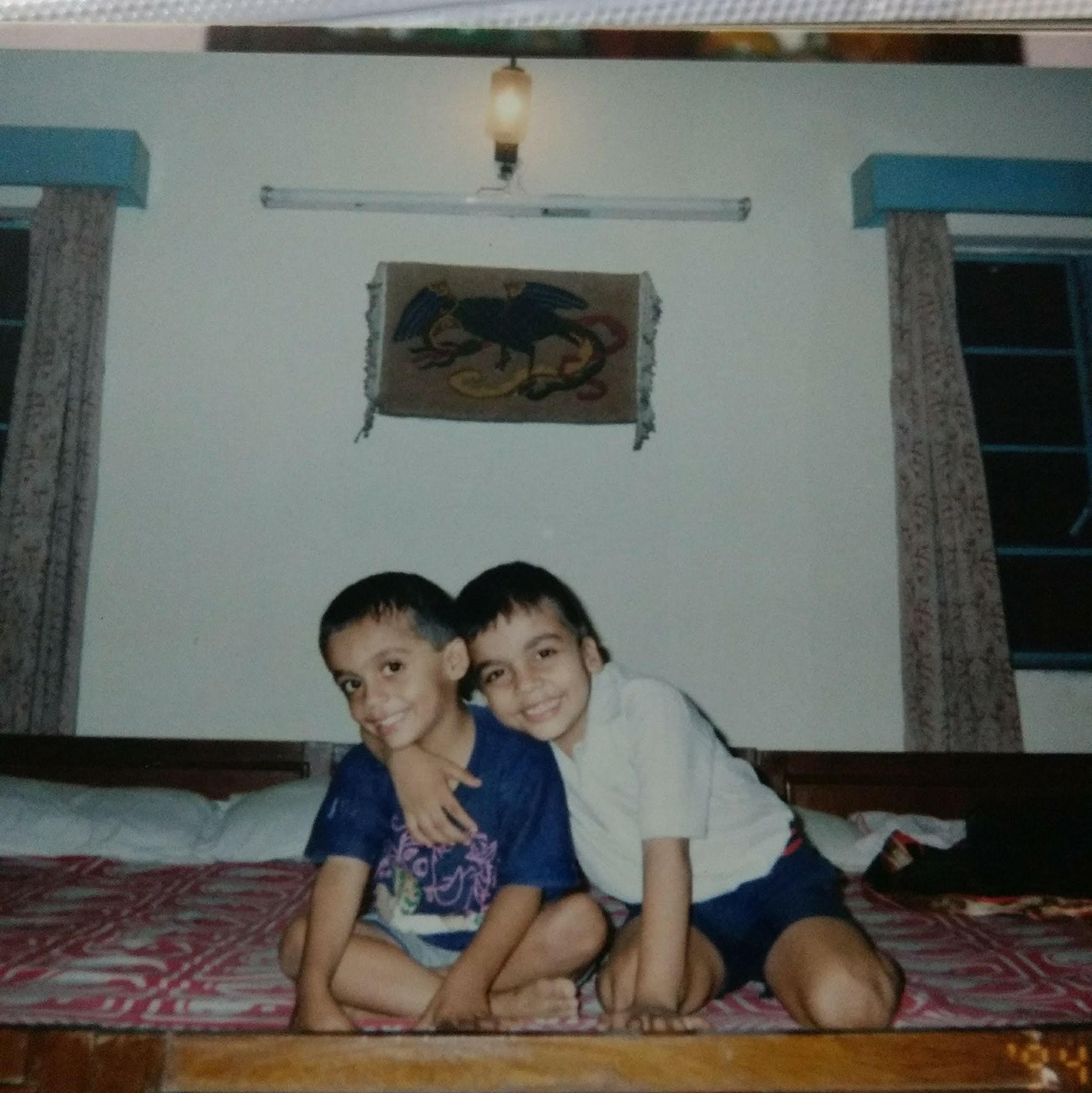Atish Mathur in childhood with his brother