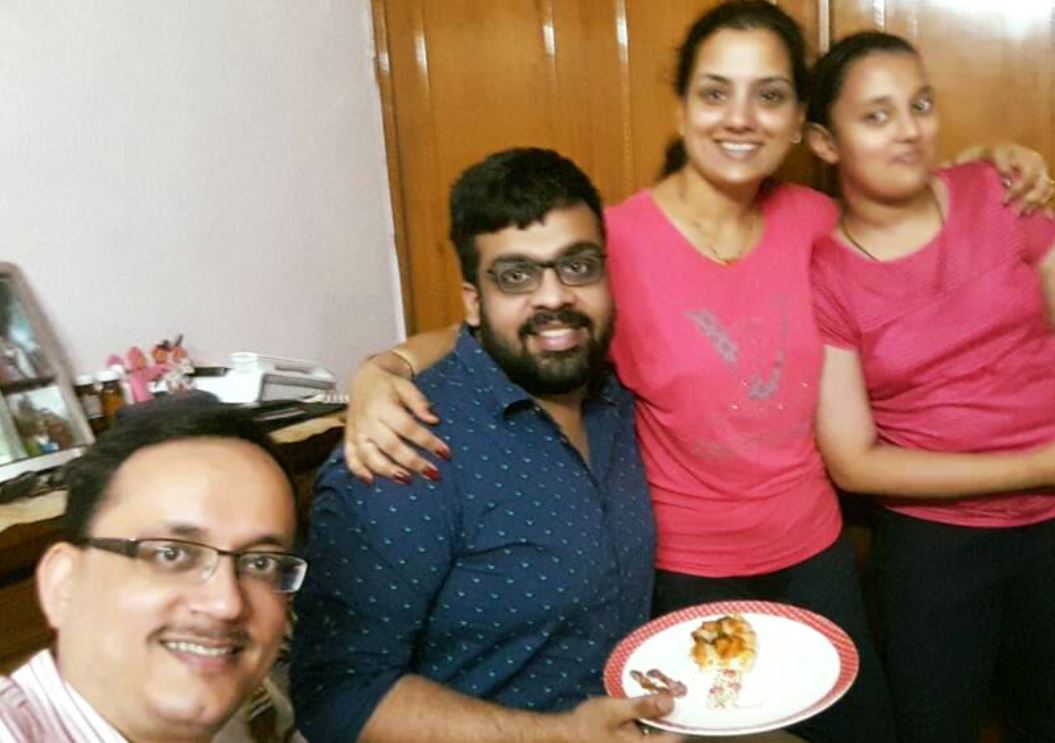 Atish Mathur with his sister, brother-in-law, and niece