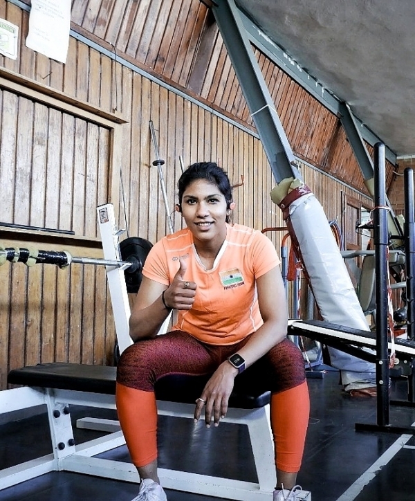 C A Bhavani Devi while at the gym
