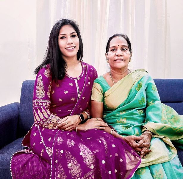 C A Bhavani Devi with her mother