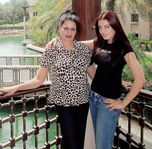 Celina Jaitly with her mother