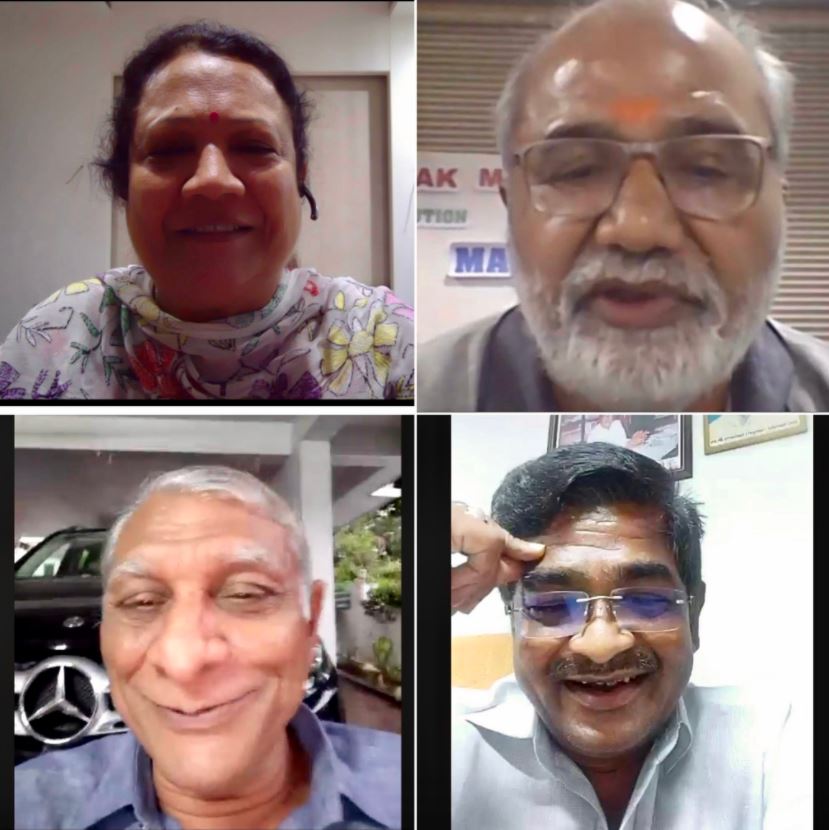 A screenshot of a video conference attended by Darshana Jardosh along with other member parliaments