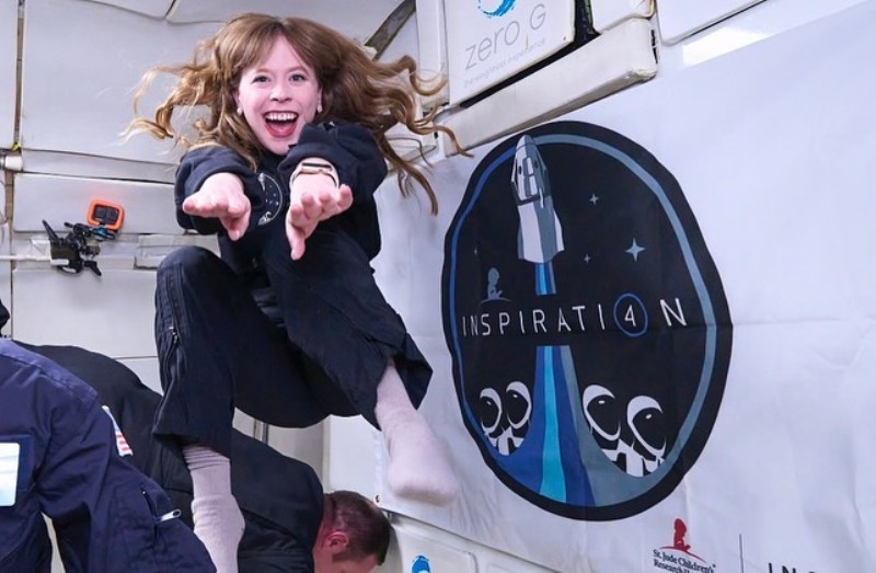 Hayley while receiving her space training in June 2021
