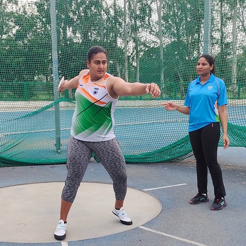 Kamalpreet Kaur during her training session