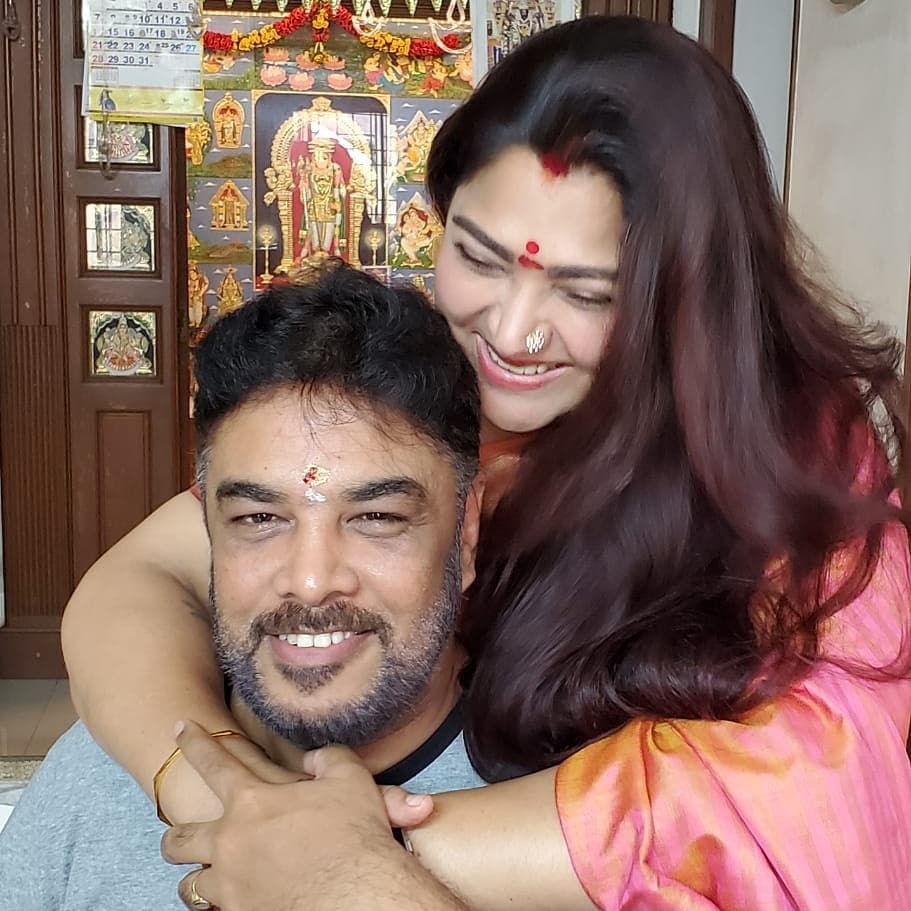 Khushbu Sundar with her husband Sundar C