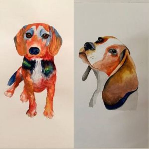 Maana Patel painted a picture her pet dog