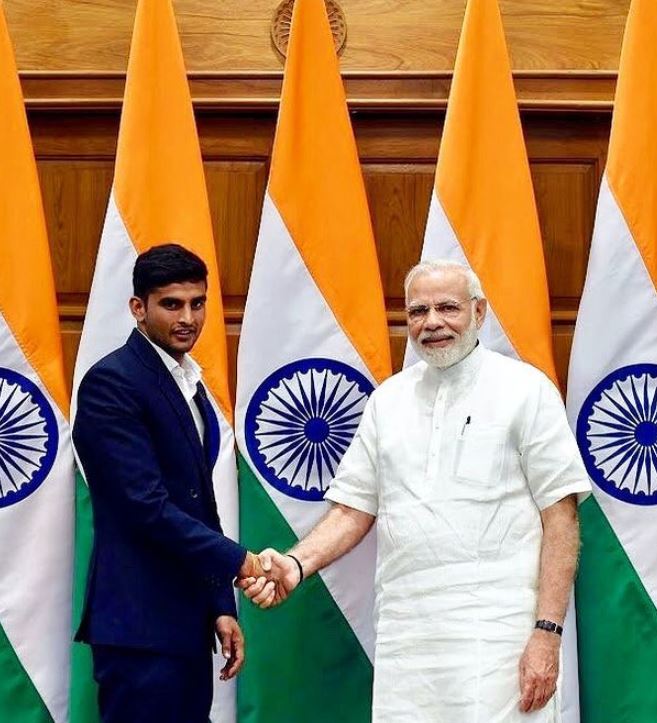 Manish Kaushik with PM Narendra Modi