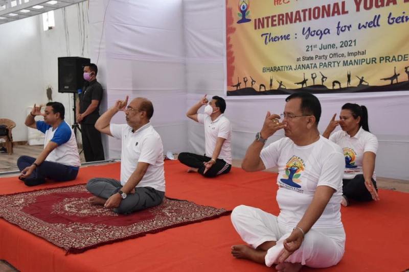 Rajkumar Ranjan Singh while doing Yoga
