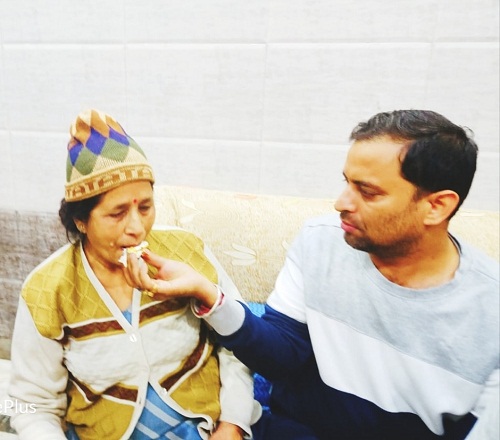Sanjeev Rajput with his mother