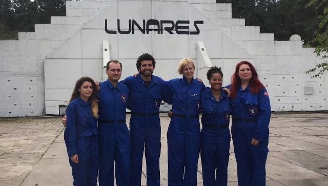 Sian Proctor with her team member during LunAres SPECTRA Mission 2018
