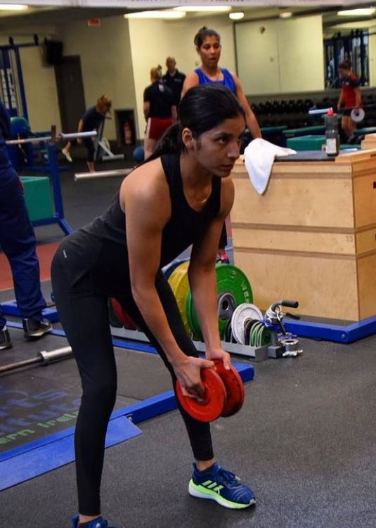 Simranjit Kaur during her workout session