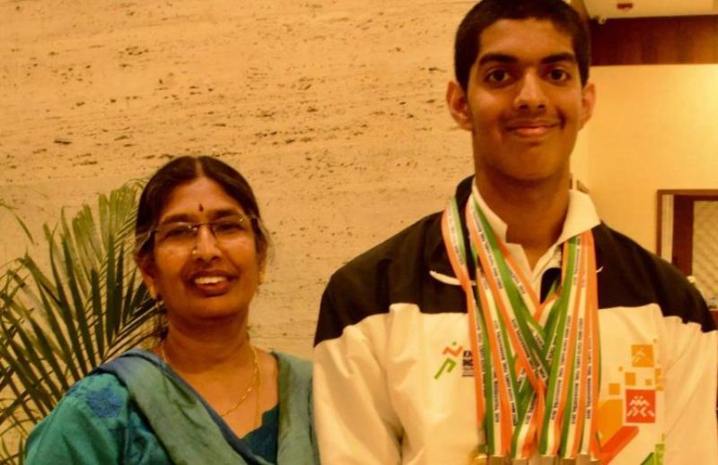 Srihari Nataraj with his mother